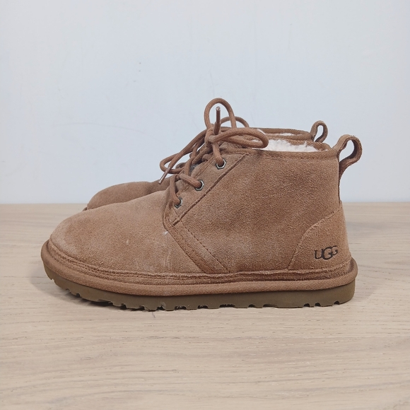 UGG Chestnut Brown Leather Lace Up Shearling Lined Waterproof Winter Boots‎ 1153 main image 6
